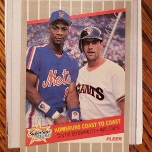 1989 Fleer Corp® DARRYL STRAWBERRY & WILL CLARK Fleer Super Star Specials